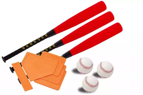 Set mit 3 Schaumstoff-Baseballschlägern und -Bällen inklusive Bases