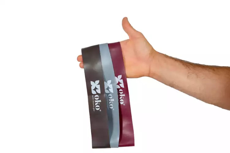 Set of 3 natural latex resistance bands