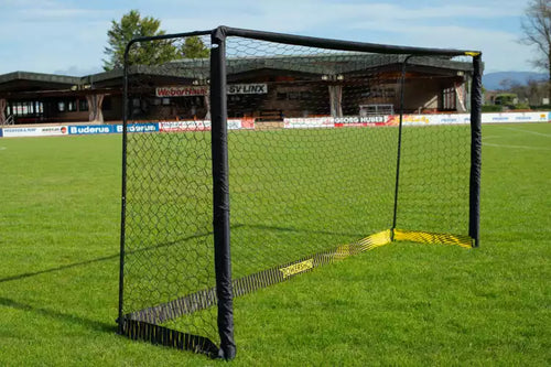 Black steel football goal - 4m x 2m