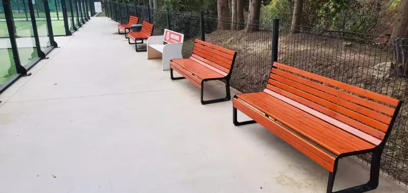 Premium wooden tennis bench with backrest - 180 cm