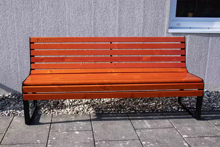 Premium wooden tennis bench with backrest - 180 cm