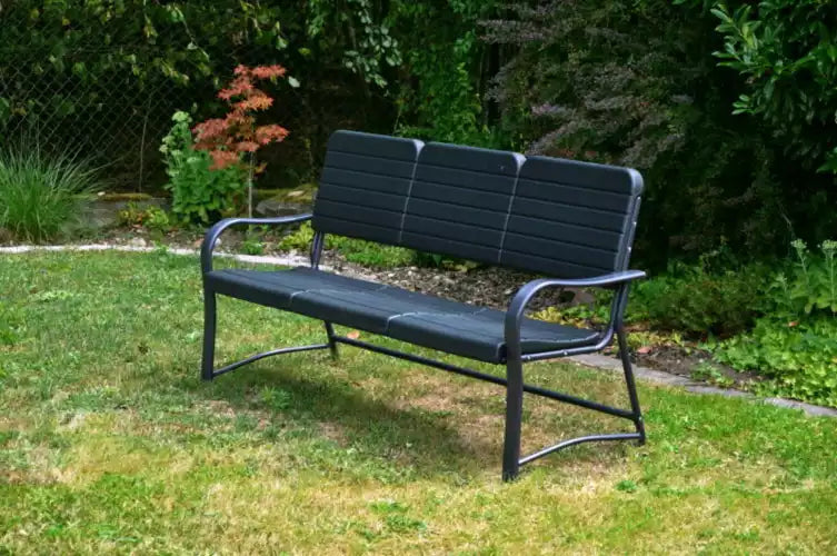 Plastic reinforced with steel indoor outdoor bench 3-man