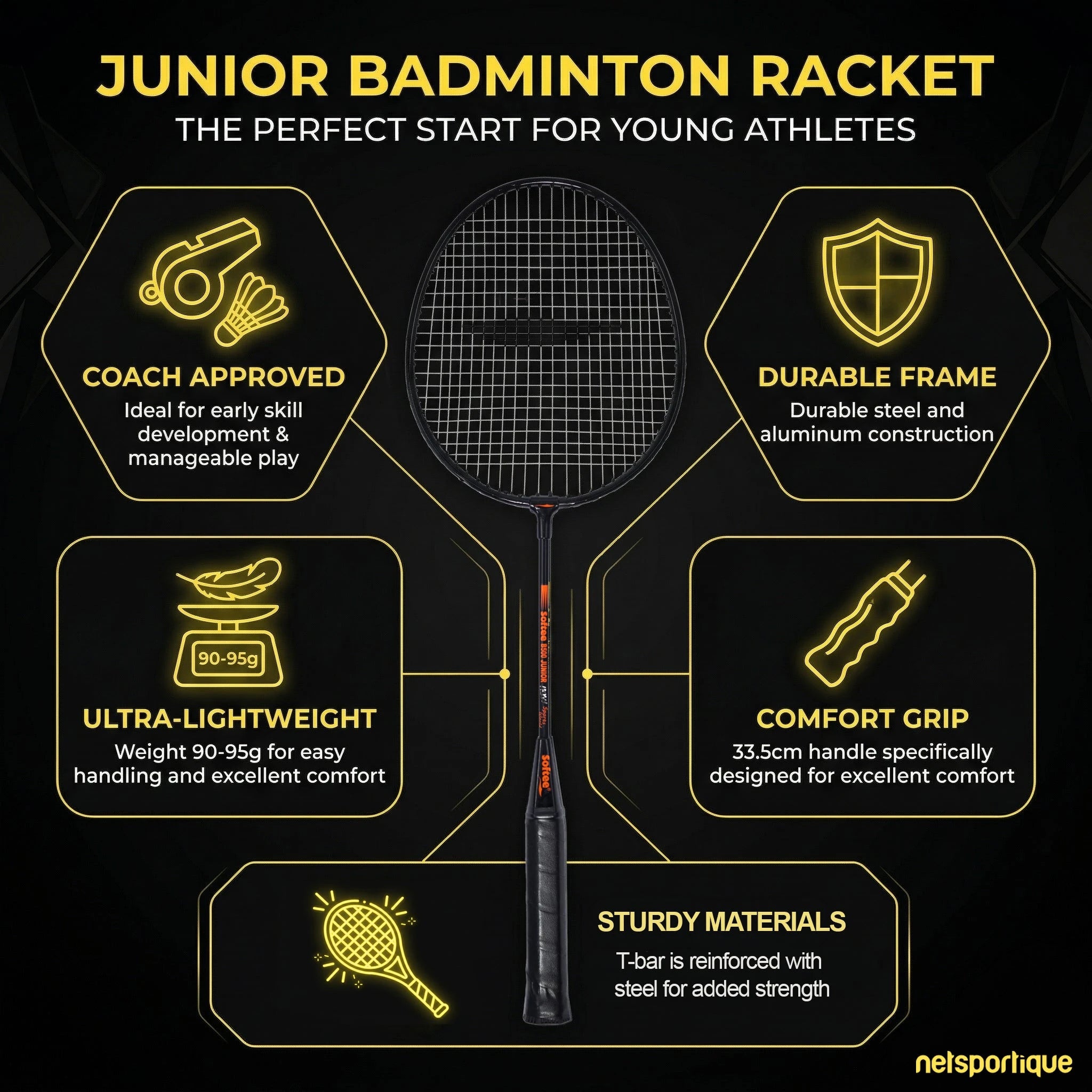 Junior badminton racket - Set of 4