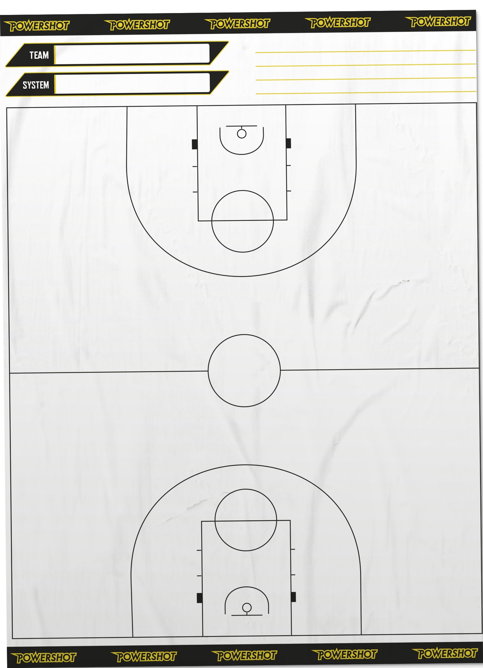 Roll of tactical basketball sheets full court