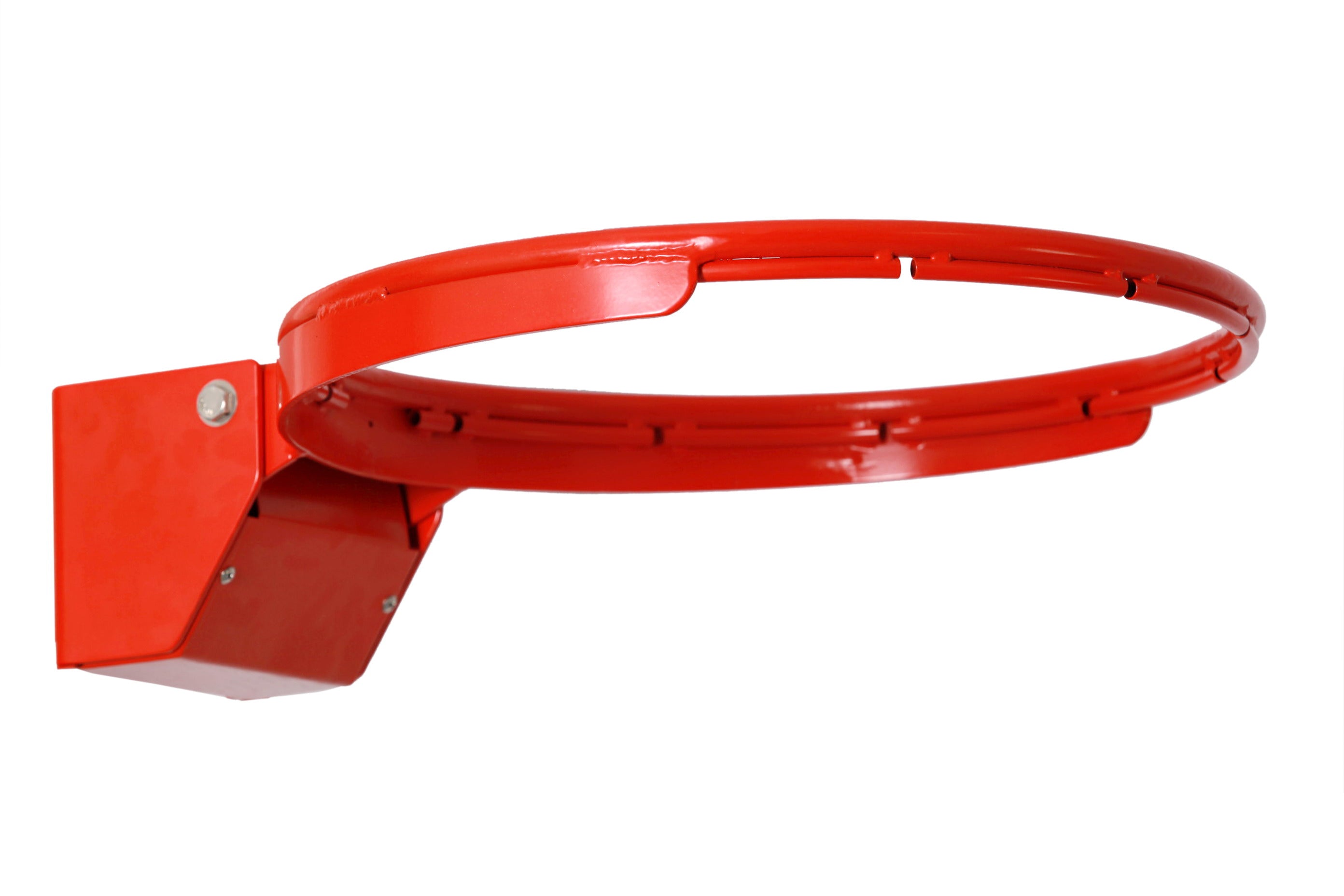 Flexible basketball hoop with integrated plastic rim