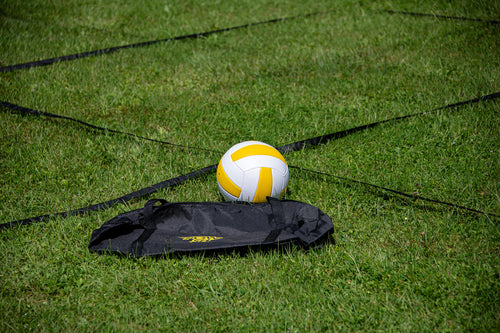 Kit for complete volleyball set with ball and carry bag