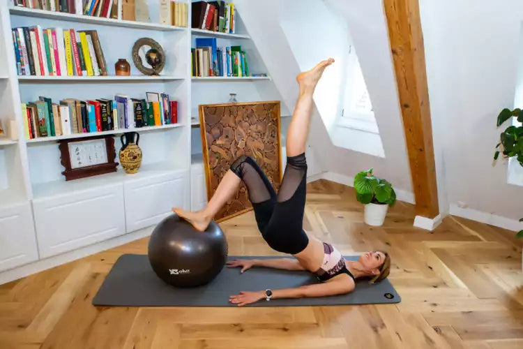 Gym ball grey - diameter 65cm with pump