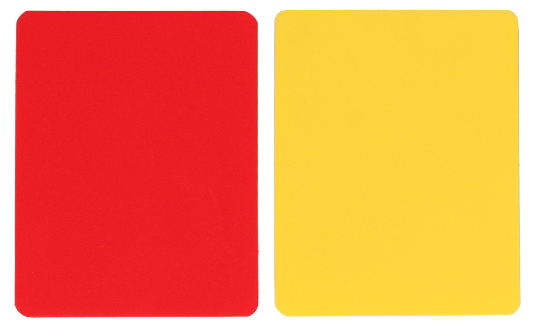Pair of referee cards yellow and red