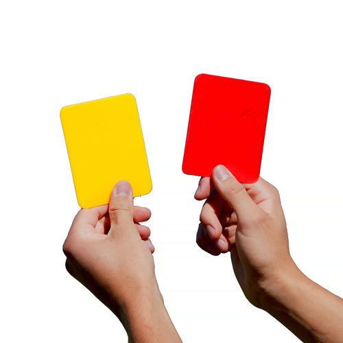 Pair of referee cards yellow and red