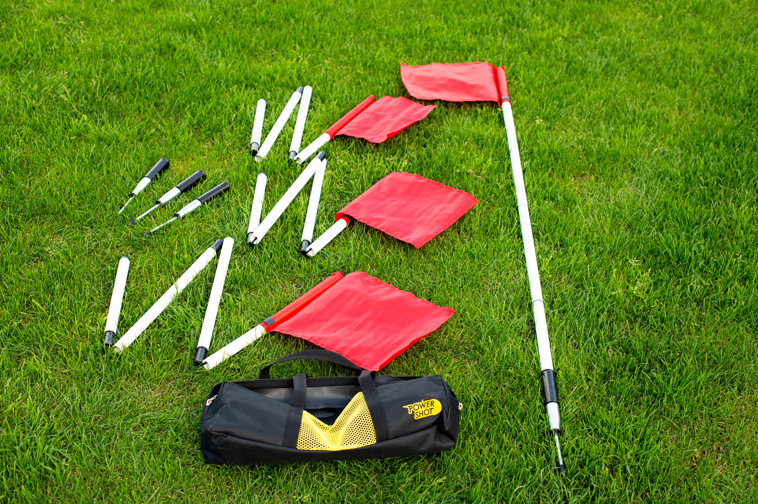 Set of 4 football corner posts flexible and foldable