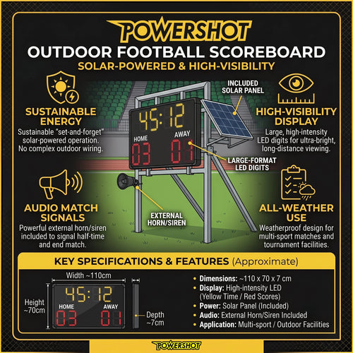 Innovative outdoor football scoreboard – 110cm x 70cm x 7cm