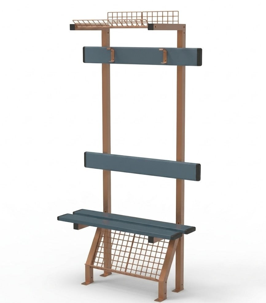2-Seater Sports Facility Bench with wire - 83,5 x 146,5 x 33,8 cm