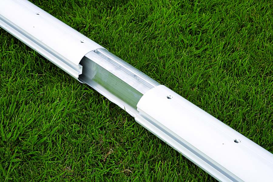 Full-Size Transportable Aluminium Football Goal - 7.32m x 2.44m