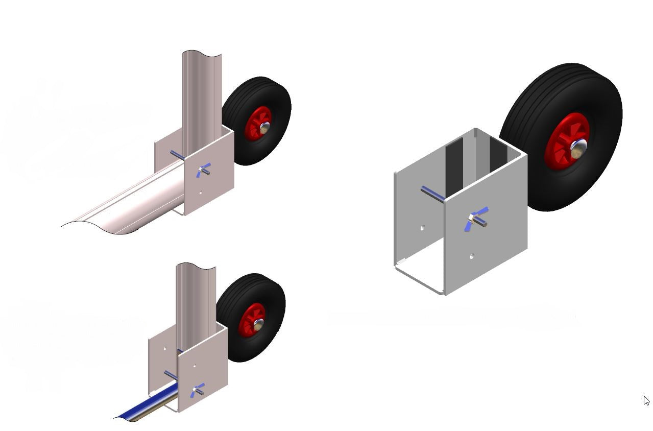 Pair of goal wheels for - 120mm x 100mm posts