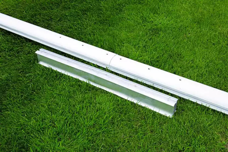 Full-Size Socketed Aluminium Football Goal - 7.32m x 2.44m