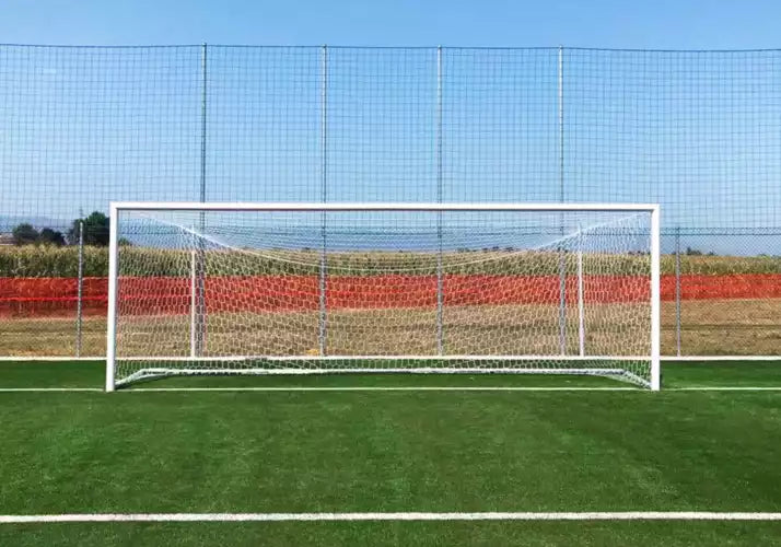 Full-Size Socketed Aluminium Football Goal - 7.32m x 2.44m