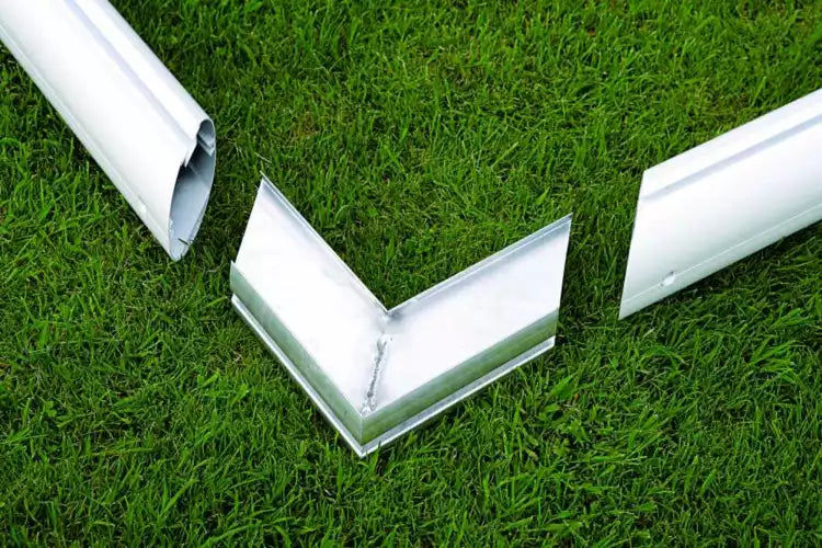 Full-Size Socketed Aluminium Football Goal - 7.32m x 2.44m