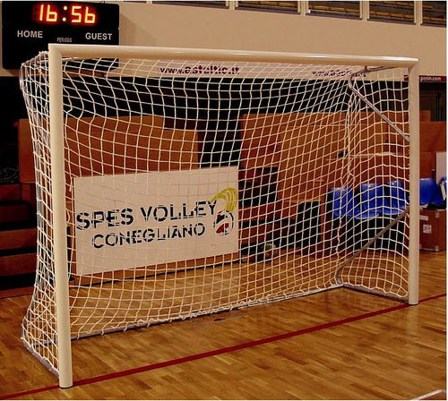 Sealed football/futsal goal - 4m x 2m with net and sleeves - Steel