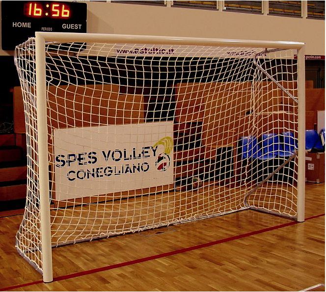 Sealed football/futsal goal - 4m x 2m with net and sleeves - Steel