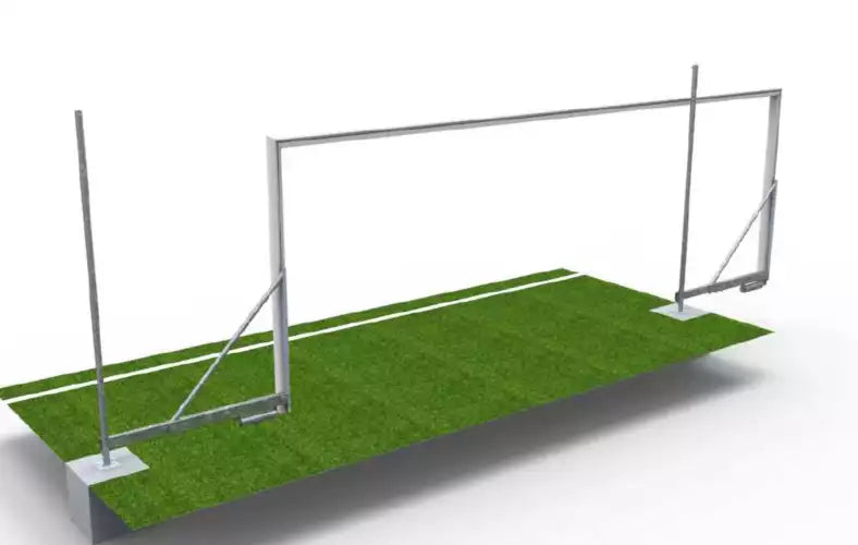 Paar faltbare und verschließbare Aluminium-Fußballtore für 8 Spieler pro Mannschaft, 6 m x 2,10 m