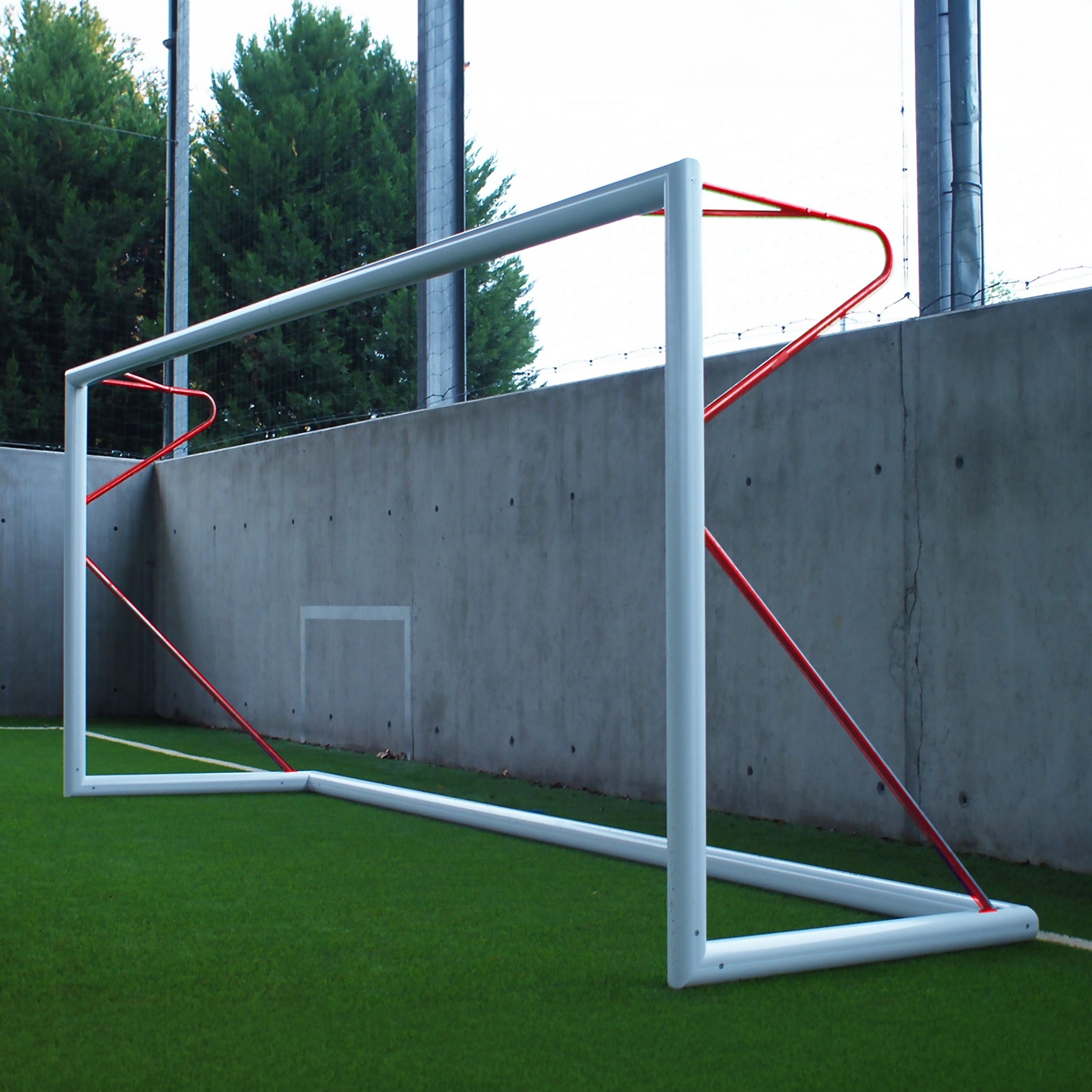 8-a-side football goal transportable aluminium - 5m x 2m - Ø80 mm Powershot