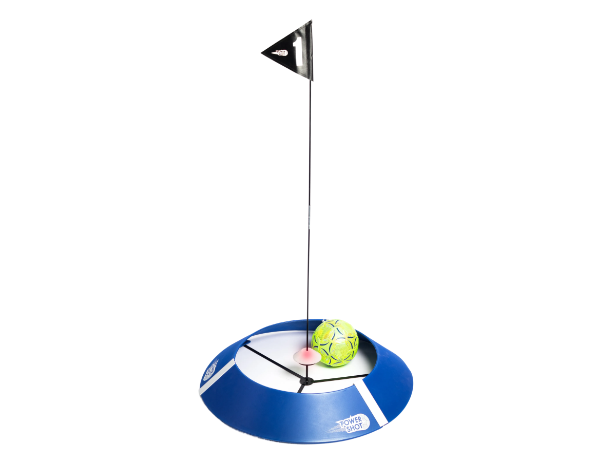 Foot golf target kit with lighted target