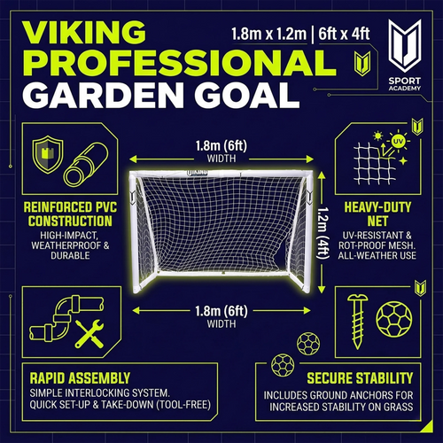 Professional Garden Football Goal – 1.8m x 1.2m VIKING