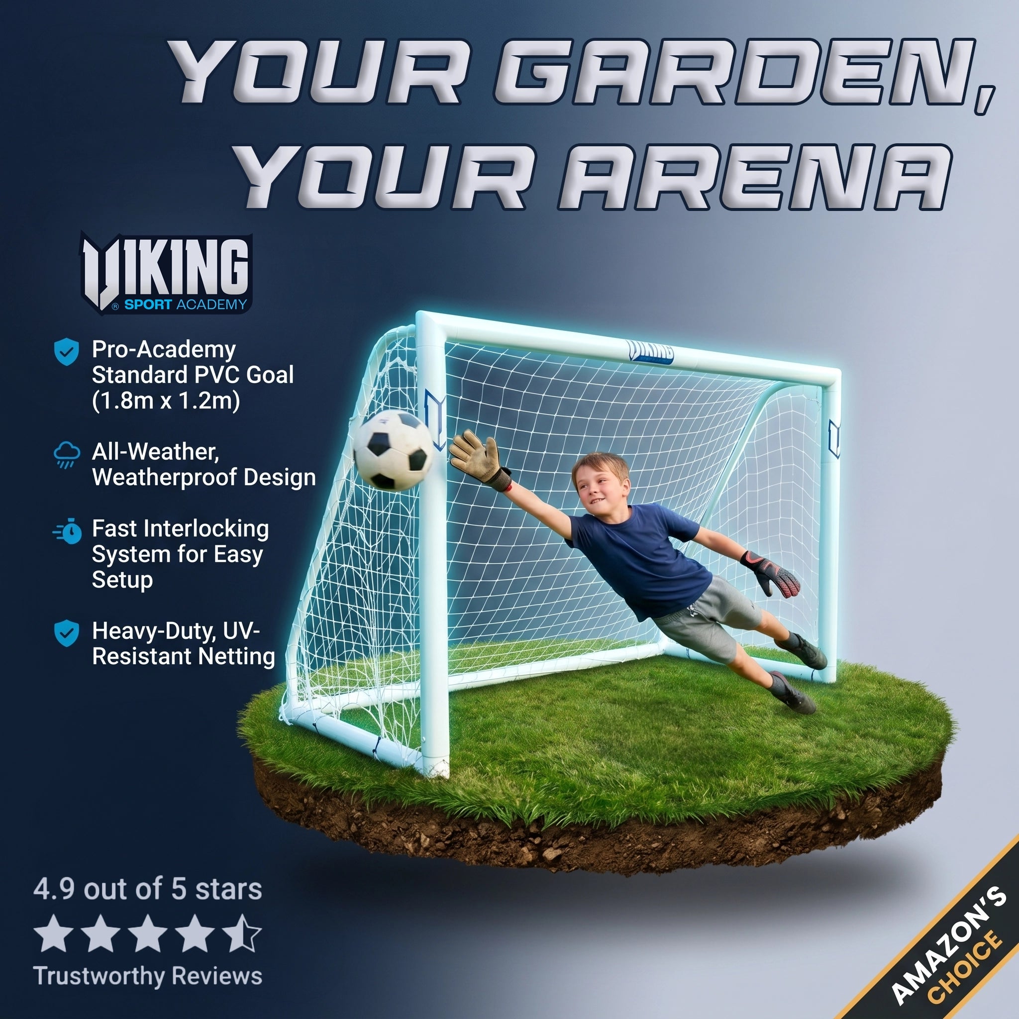 Professional Garden Football Goal – 1.8m x 1.2m