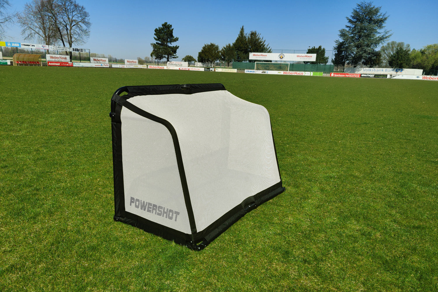 White folding football goal - 1.5m x 1m