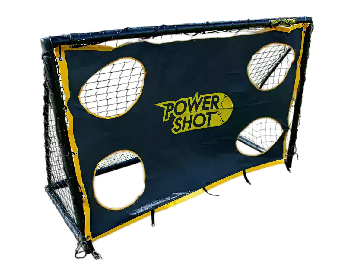 Football goal - 1.8m x 1.2m - uPVC black with Black shooting wall