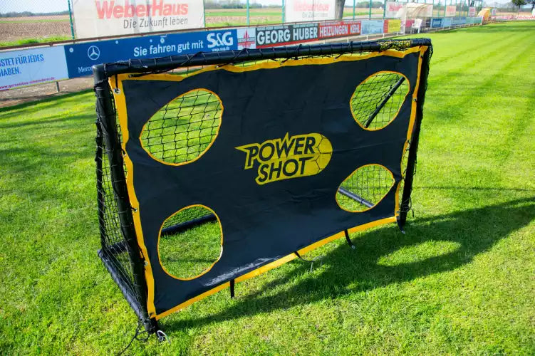 Football goal - 1.8m x 1.2m - uPVC black with Black shooting wall