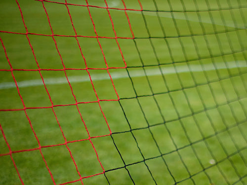 Fußballnetz schwarz/rot 7,32 m x 2,44 m x 0,8 m x 2 m