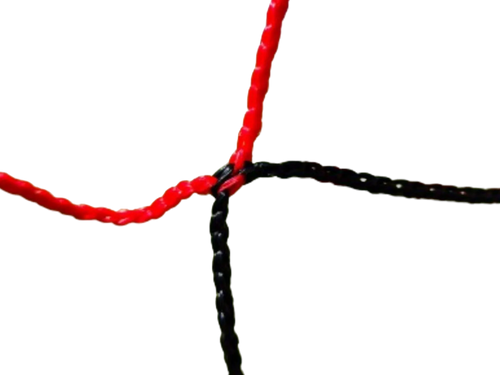 Fußballnetz schwarz/rot 7,32 m x 2,44 m x 0,8 m x 2 m