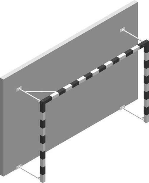 Steel folding handball goal - 3m x 2m - Aluminium
