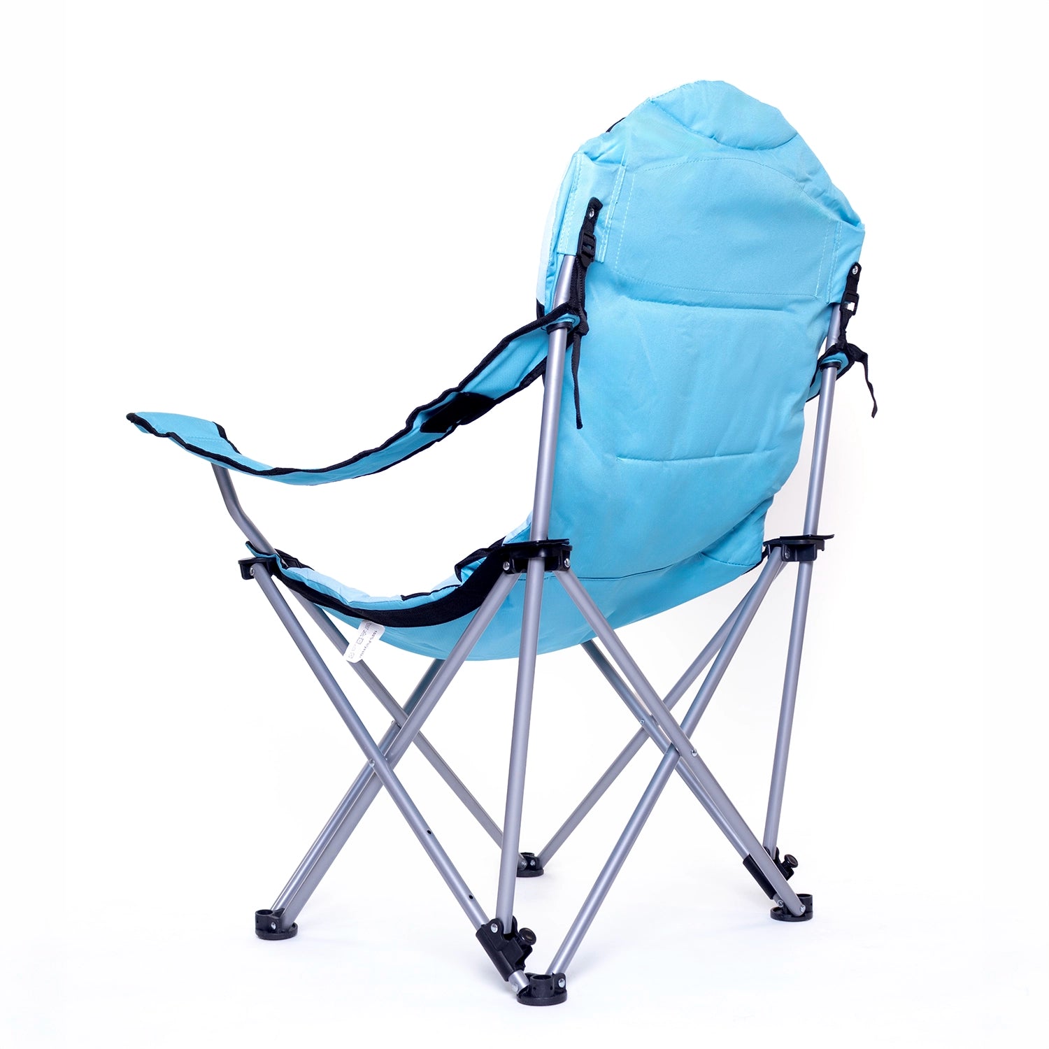 Padded camping chair with cup holder and carry bag