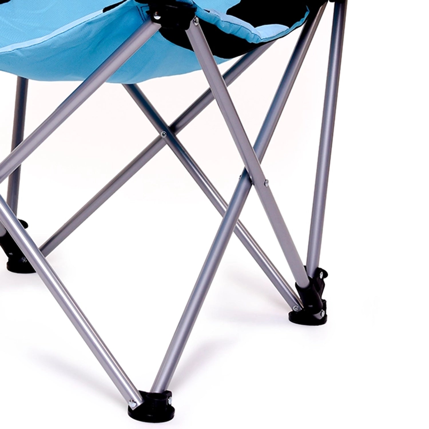 Padded camping chair with cup holder and carry bag