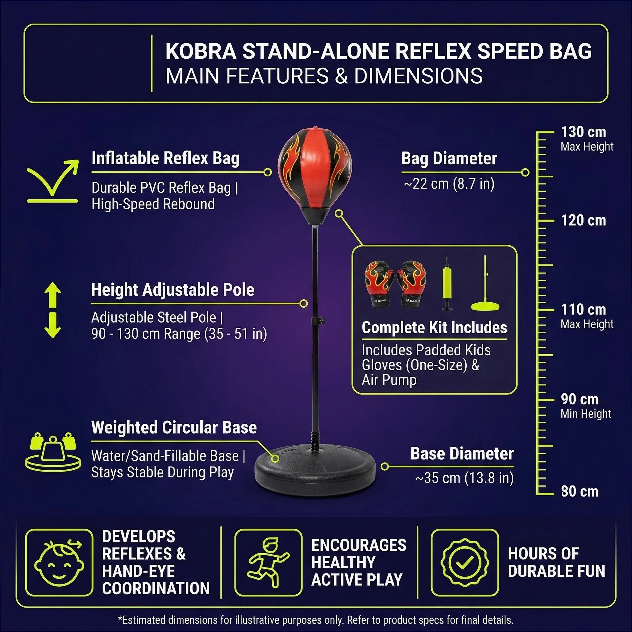 Stand-up punching bag with boxing gloves - Child