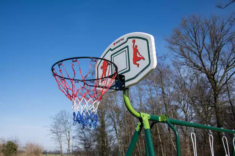 Multi-Play Garden Swing Set with Basketball Hoop - 3 Station