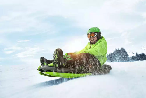 Snow Sled with Retractable Tow Cable for Kids and Adults
