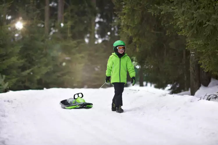 Snow Sled with Retractable Tow Cable for Kids and Adults