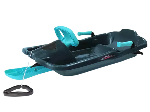 Designer sled with steering wheel