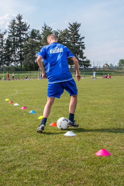 Set of 24 boundary cones - 6cm x 20cm with carrying stand
