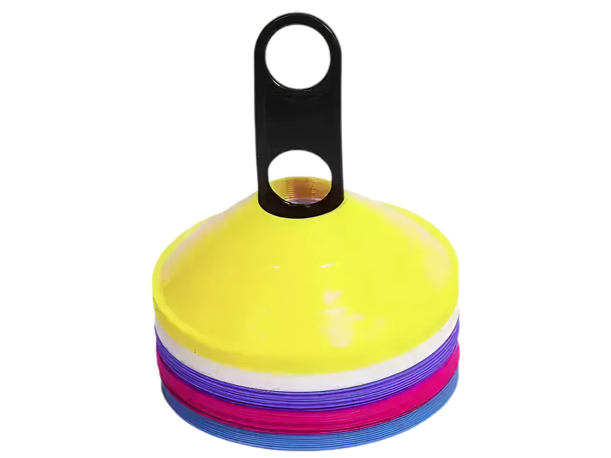 Set of 50 boundary cones - 6cm x 20cm with carrying stand