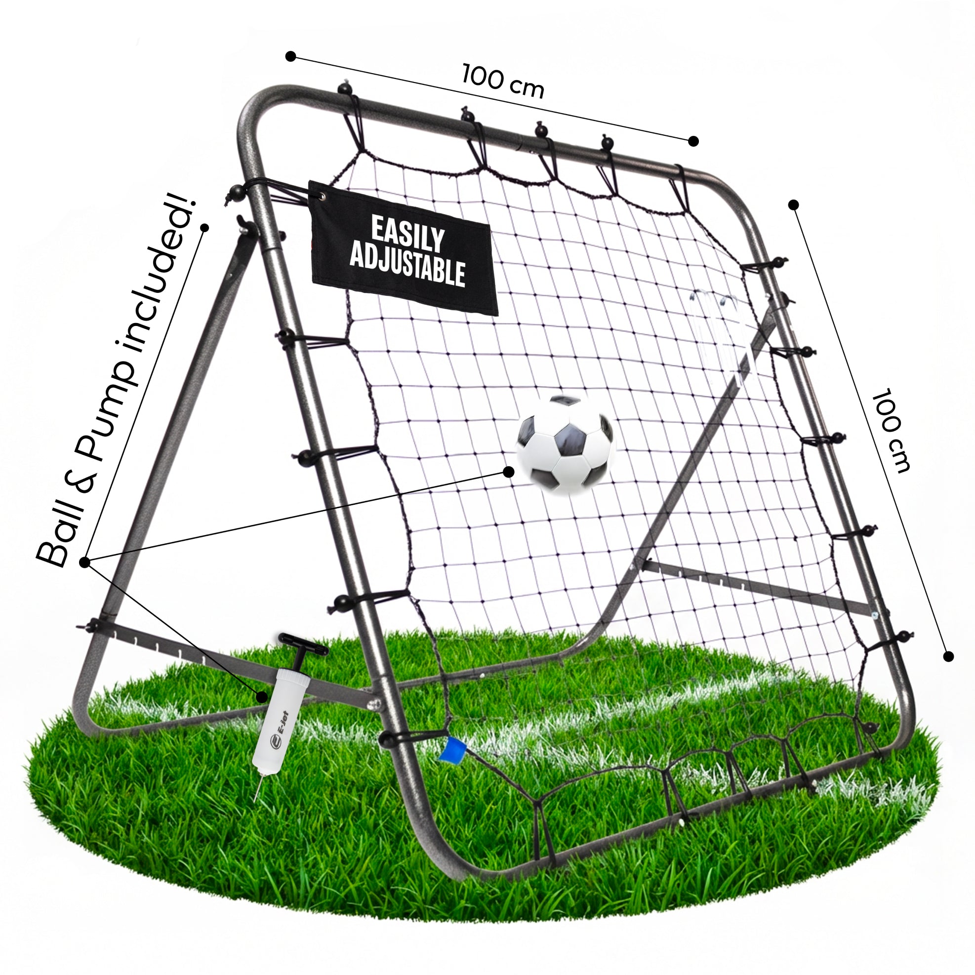 Rebounder set with inflatable ball