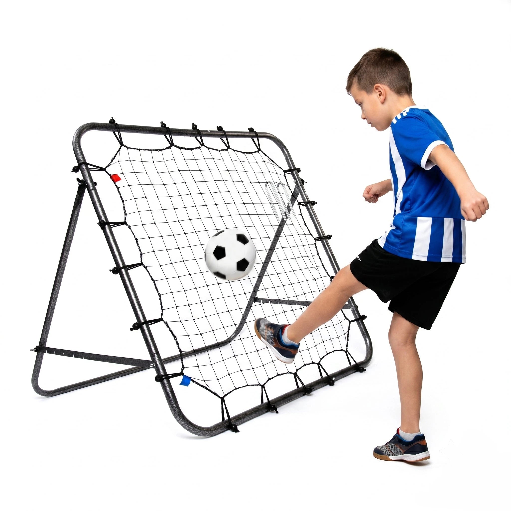Rebounder set with inflatable ball