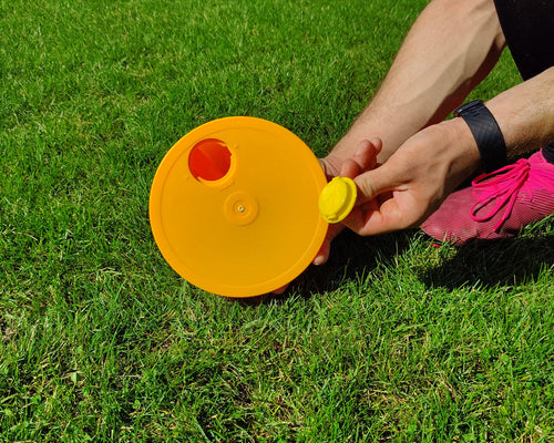 Kuppelförmiger Sockel für Slalomstangen oder -reifen