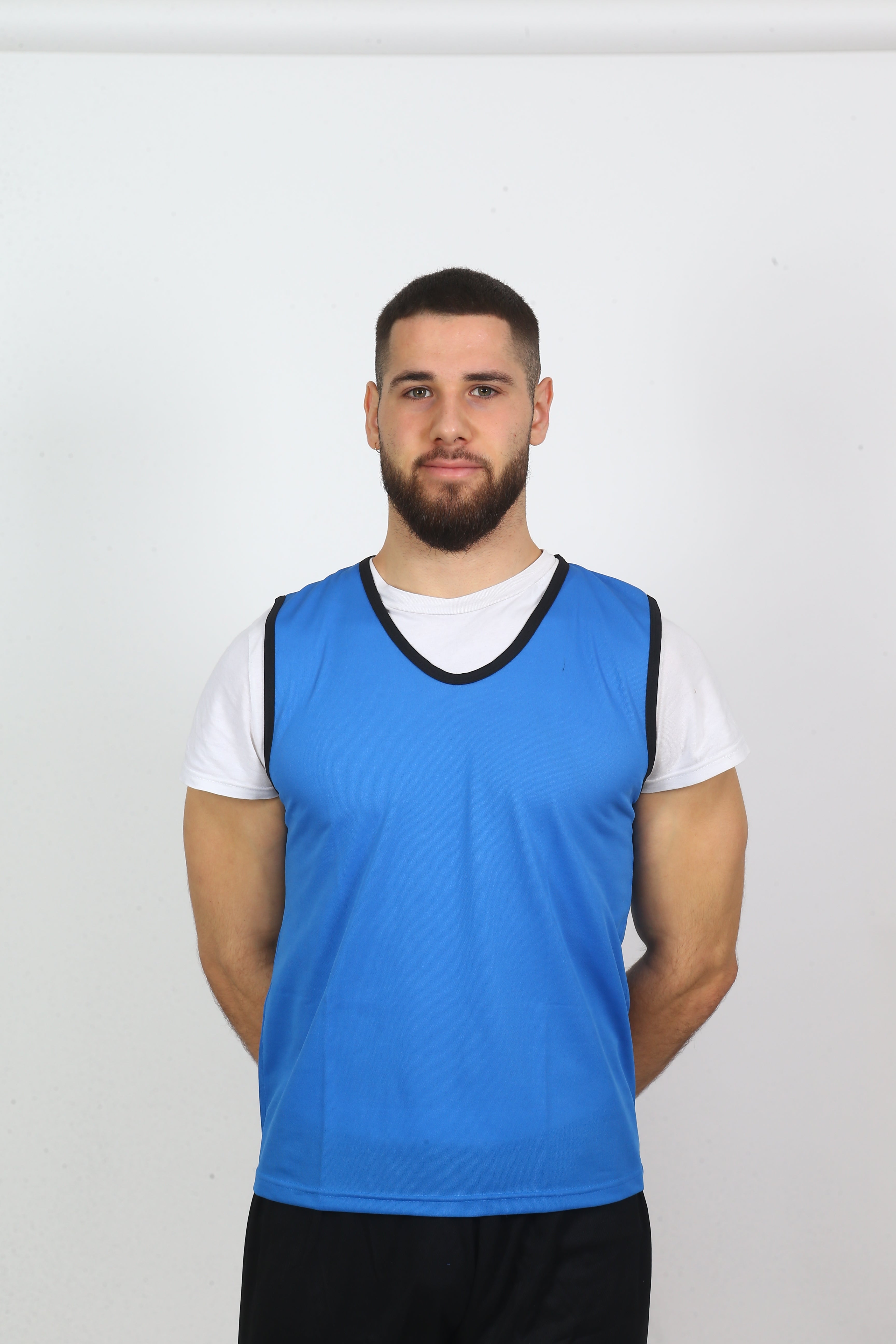 Coloured training bib blue full mesh - XL