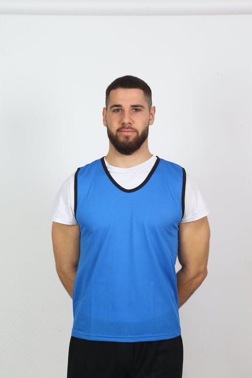 Coloured training bib blue full mesh - XL