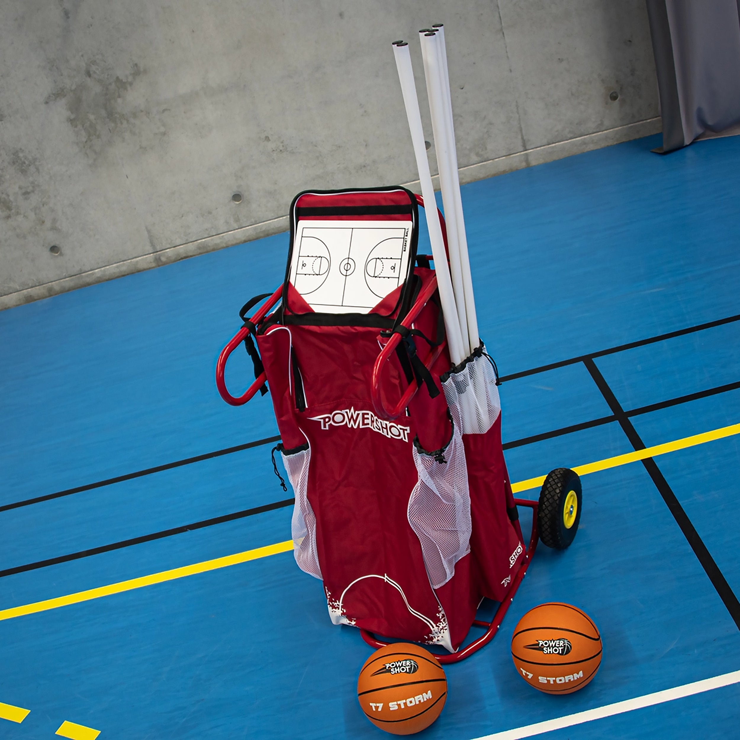 Basketball Equipment Cart with Bib Storage Bag