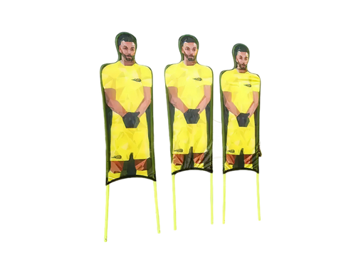 Set mit 3 flexiblen Schaufensterpuppen aus bedrucktem Polyester, 180 cm – Gelb